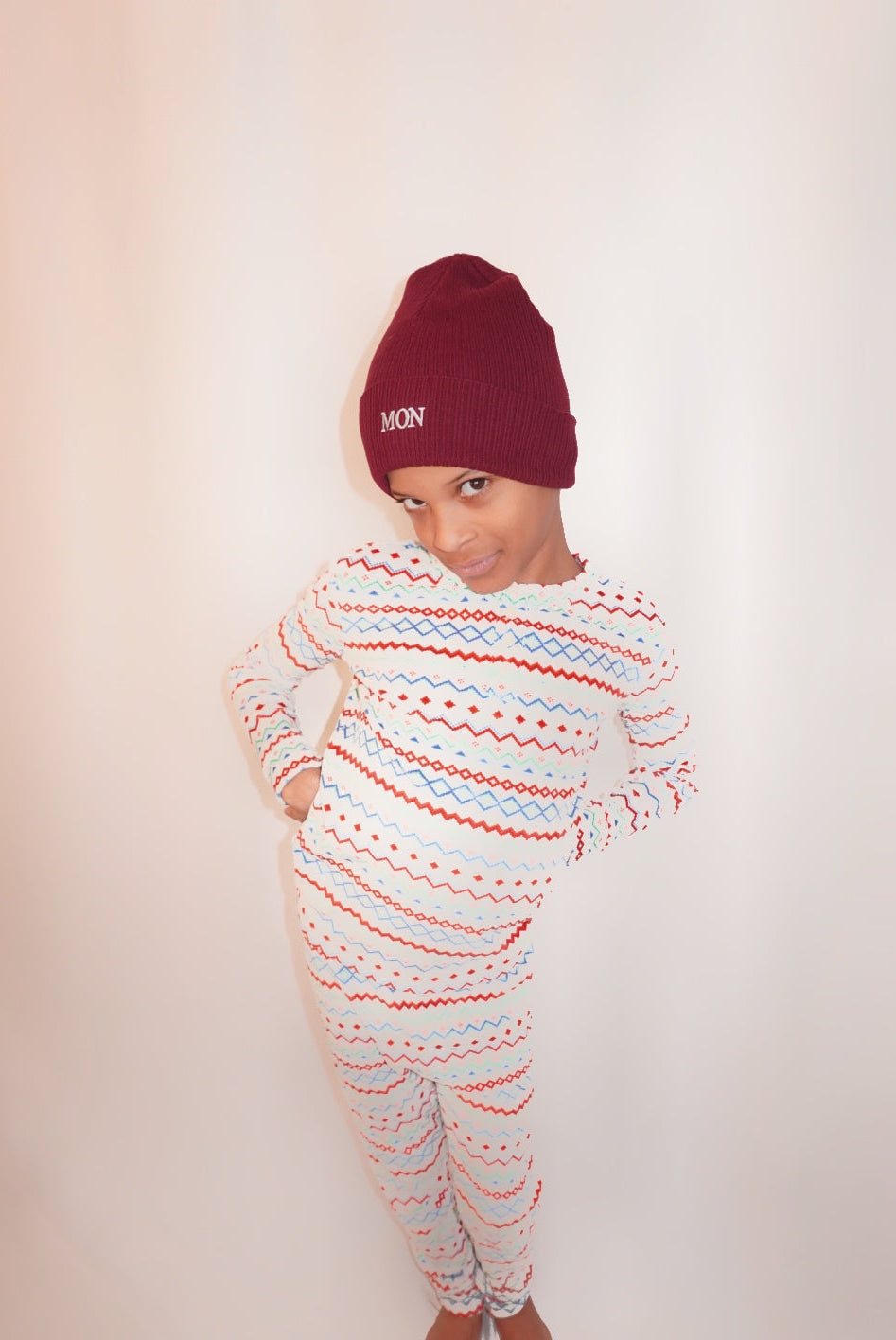 MON Maroon Organic Ribbed Beanie – MON-mas Edition