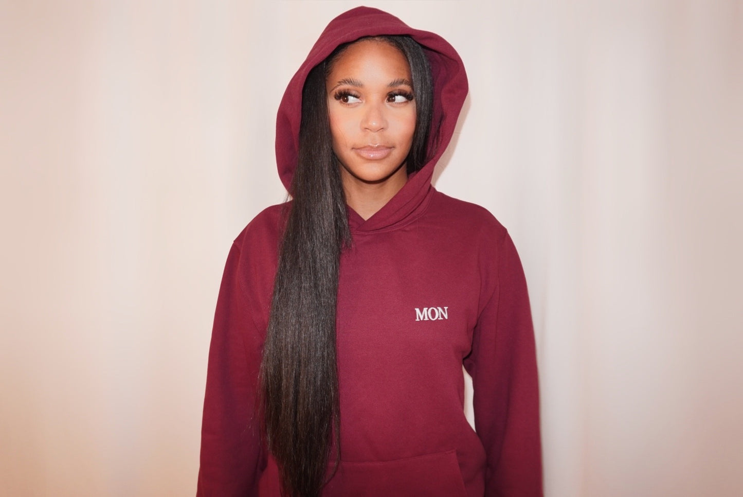 MON Maroon Oversized Heavyweight Hoodie – MON-mas Edition