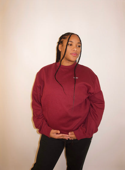 MON Maroon Oversized Heavyweight Crewneck – MON-mas Edition